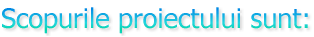 Scopurile proiectului sunt:
